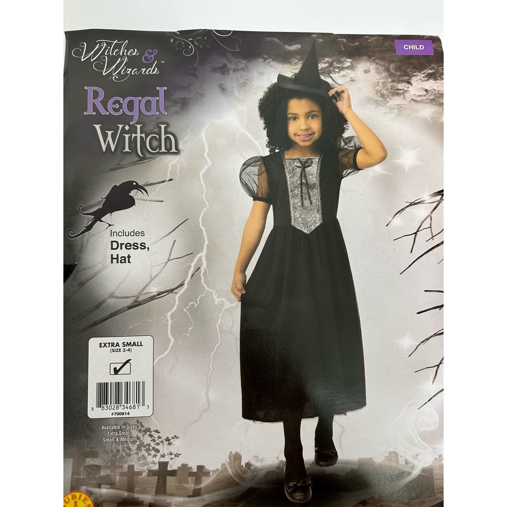 Toddler Girl Size 3-4 Extra Small Witch Costume Black New